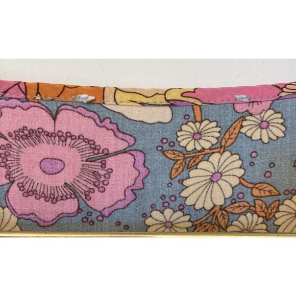 Babydoll Hippie Boho Top XL Blue Orange Retro Floral Short Sleeve Funky Grunge - Picture 8 of 13